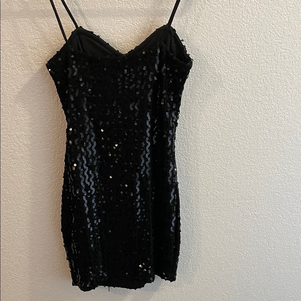Source Unknown Black Sequin Mini Dress - image 3